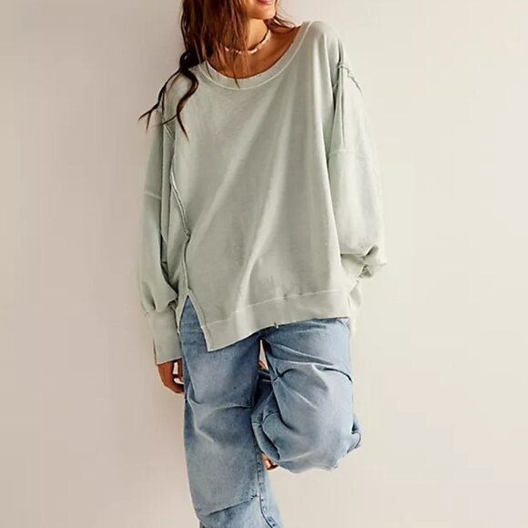 We The Free Tops - NWT Free People We The Free Camden Sweatshirt Color Seaglass